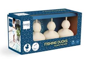 SCRATCH EUROPE Glow in the dark Fishing ducks 3stuks incl. 1 hengel